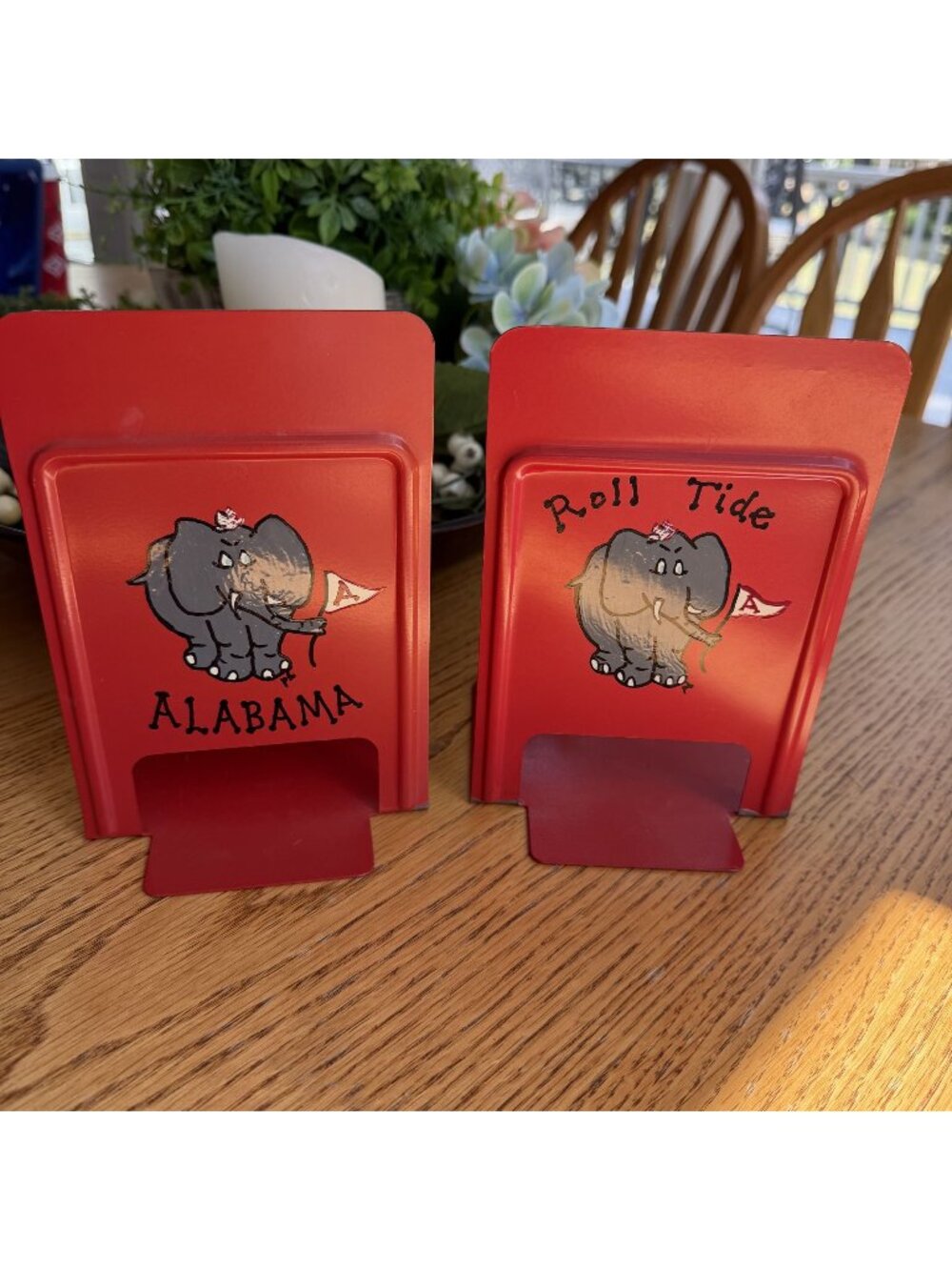 Unbranded Alabama Book Ends University of Alabama Roll Tide Red Gray Hand Painte